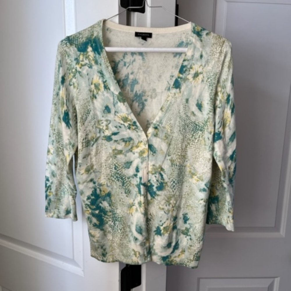 Talbots V-neck Cotton Blend CARDIGAN Size M